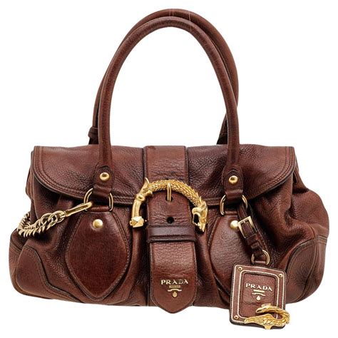 prada brown leather bag|borsa prada leather.